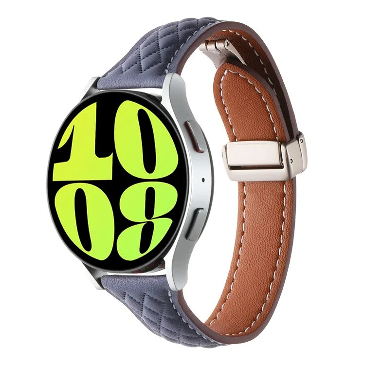 For Samsung Galaxy Watch6 Classic / Watch6 Watch Strap 20mm Folding Buckle Genuine Cow Leather Band