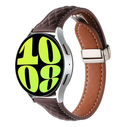 For Samsung Galaxy Watch6 Classic / Watch6 Watch Strap 20mm Folding Buckle Genuine Cow Leather Band
