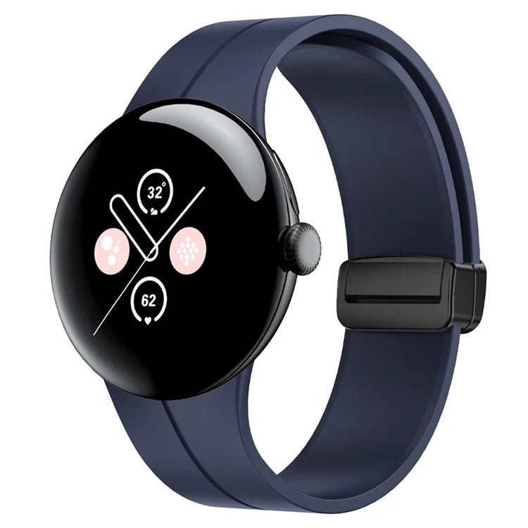 For Google Pixel Watch 2 / Pixel Watch Silicone Band Watch Strap with Magnetic Folding Buckle