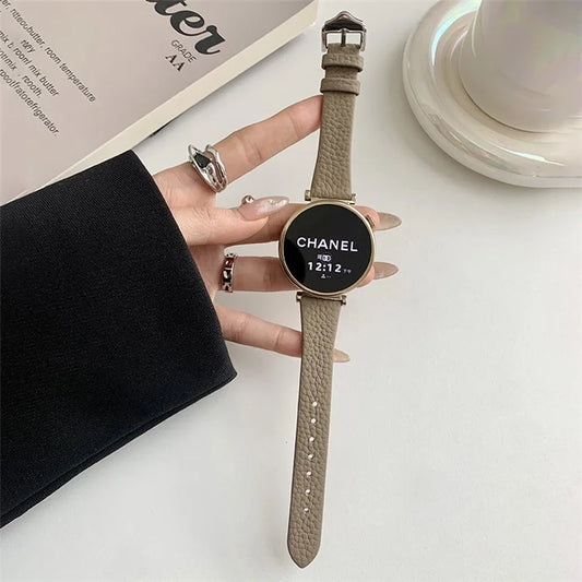 For Huawei Watch GT 4 41mm / Garmin Venu 3S / Venu 2S 18mm Replacement Strap Litchi Texture Band