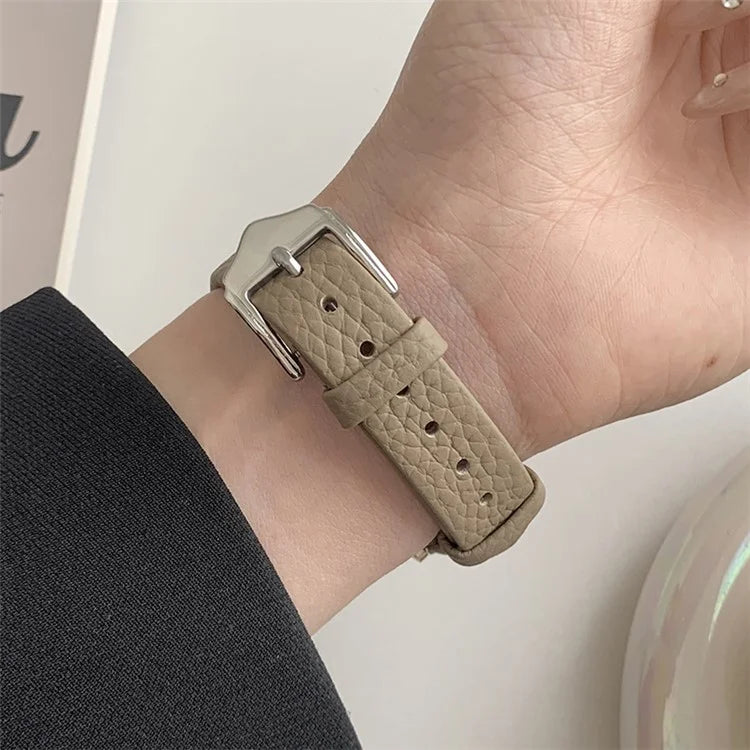 For Huawei Watch GT 4 41mm / Garmin Venu 3S / Venu 2S 18mm Replacement Strap Litchi Texture Band