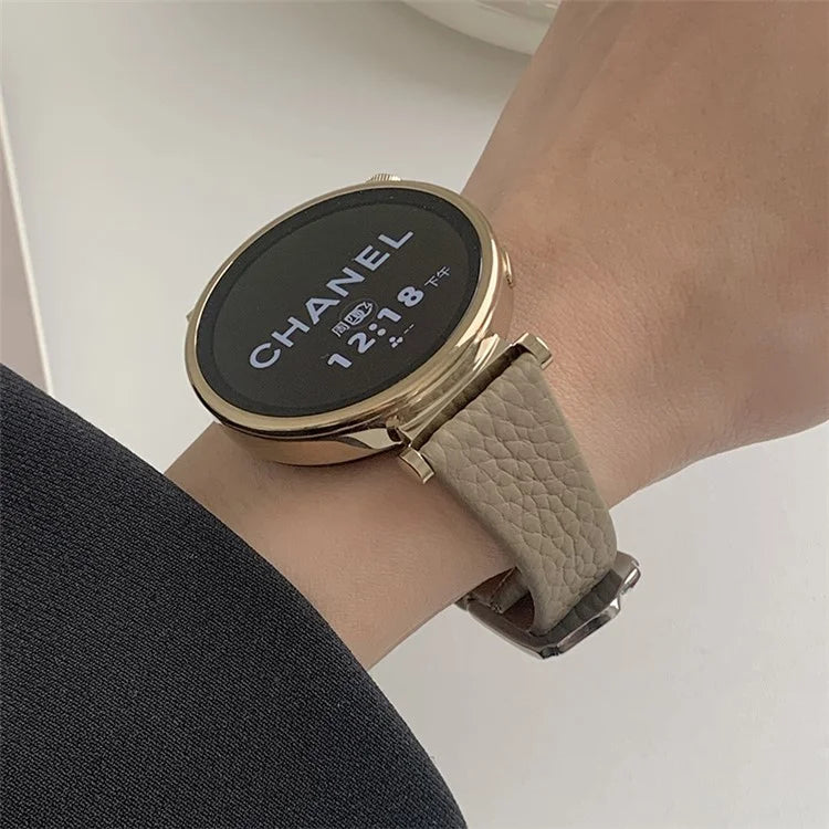 For Huawei Watch GT 4 41mm / Garmin Venu 3S / Venu 2S 18mm Replacement Strap Litchi Texture Band