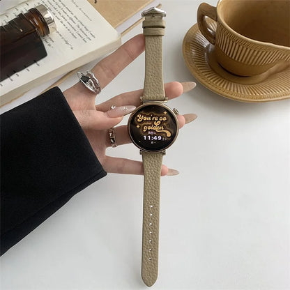 For Huawei Watch GT 4 41mm / Garmin Venu 3S / Venu 2S 18mm Replacement Strap Litchi Texture Band