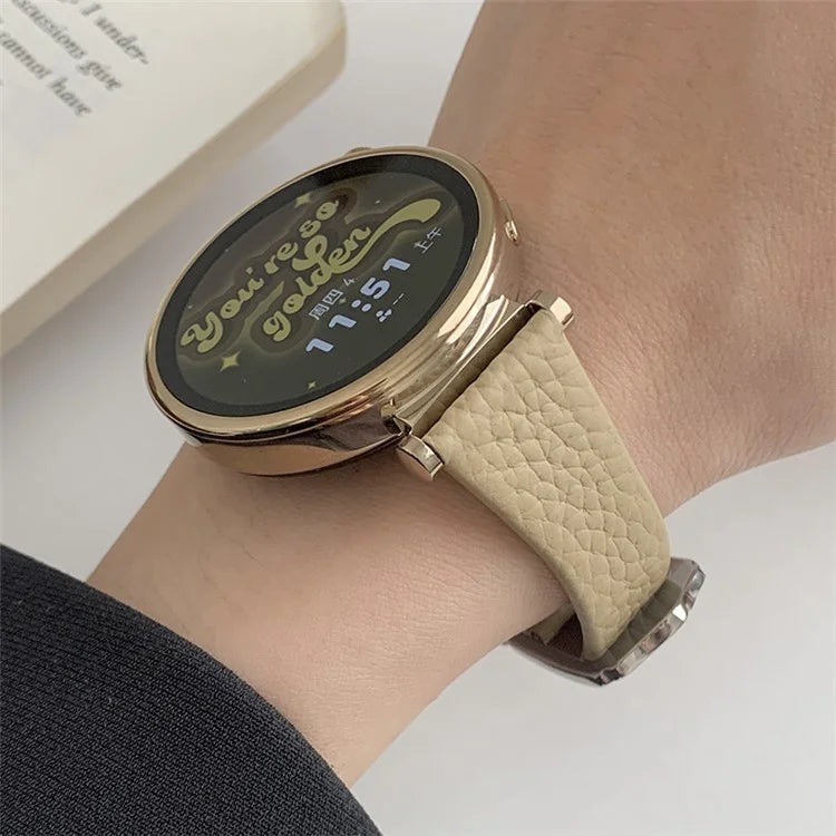 For Huawei Watch GT 4 41mm / Garmin Venu 3S / Venu 2S 18mm Replacement Strap Litchi Texture Band