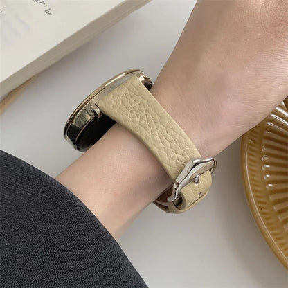 For Huawei Watch GT 4 41mm / Garmin Venu 3S / Venu 2S 18mm Replacement Strap Litchi Texture Band