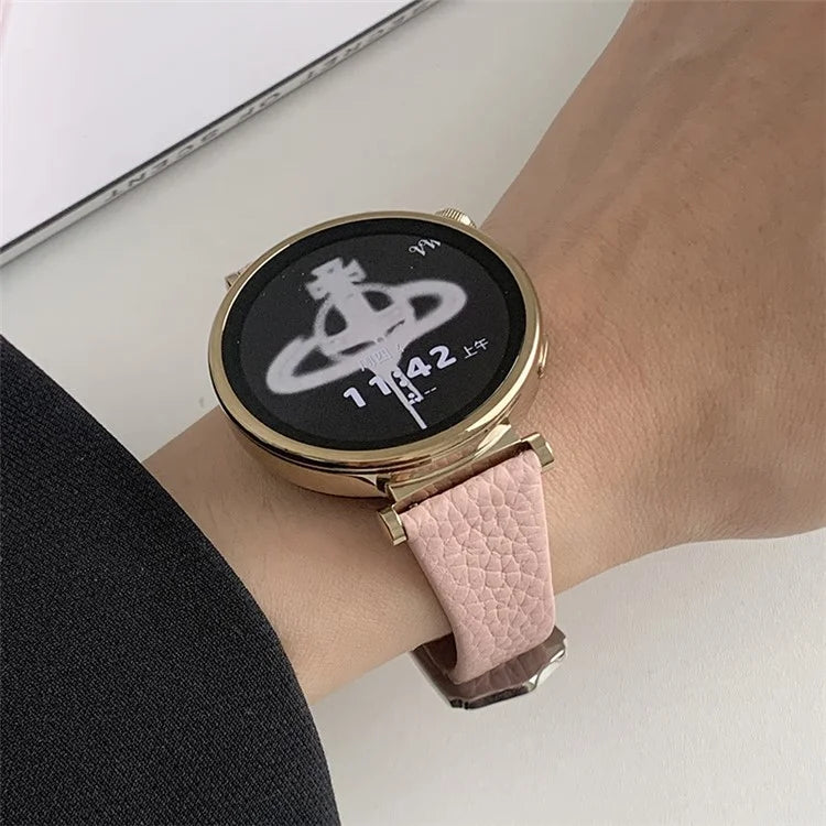 For Huawei Watch GT 4 41mm / Garmin Venu 3S / Venu 2S 18mm Replacement Strap Litchi Texture Band