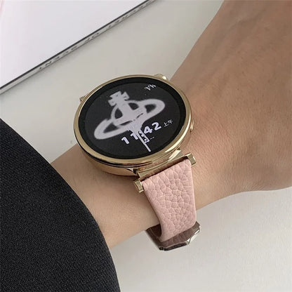 For Huawei Watch GT 4 41mm / Garmin Venu 3S / Venu 2S 18mm Replacement Strap Litchi Texture Band