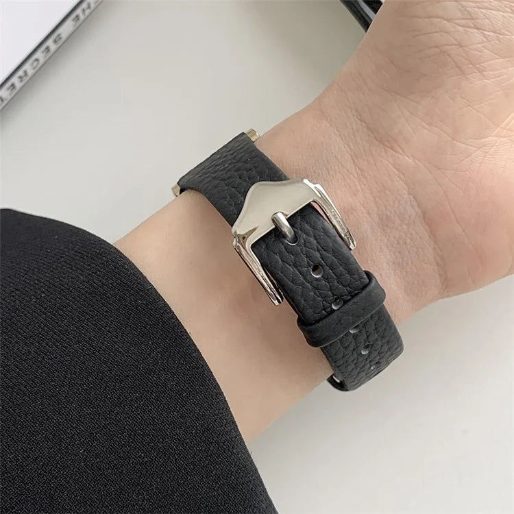 For Huawei Watch GT 4 41mm / Garmin Venu 3S / Venu 2S 18mm Replacement Strap Litchi Texture Band