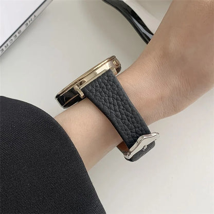 For Huawei Watch GT 4 41mm / Garmin Venu 3S / Venu 2S 18mm Replacement Strap Litchi Texture Band