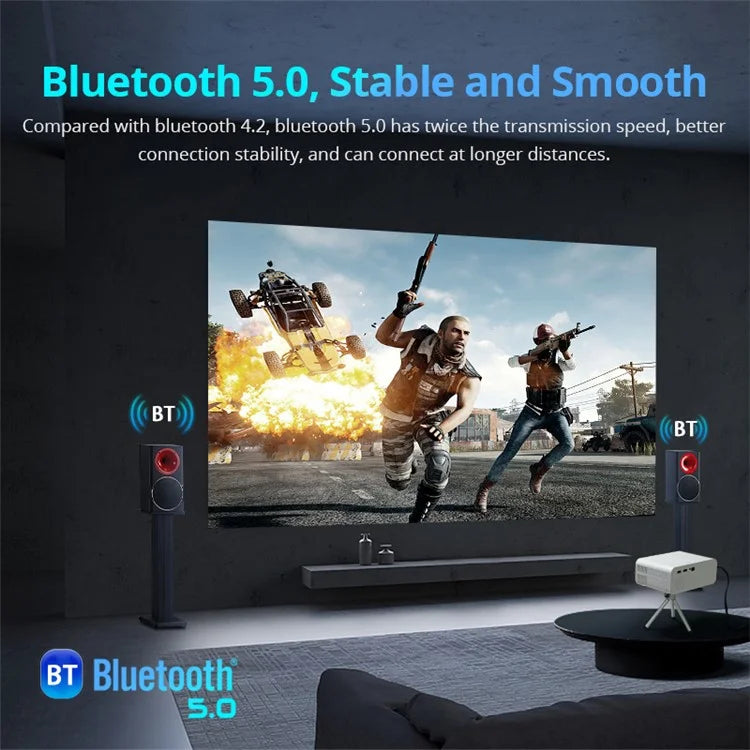 L012AH Remote Electric Focus Bluetooth Portable 110 ANSI Home Theater Projector (CE)