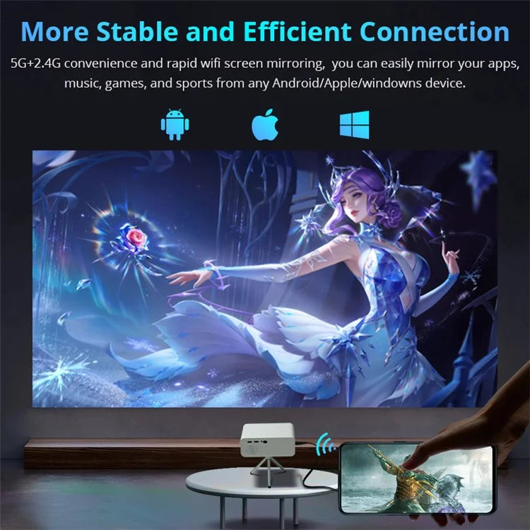 L012AH Remote Electric Focus Bluetooth Portable 110 ANSI Home Theater Projector (CE)