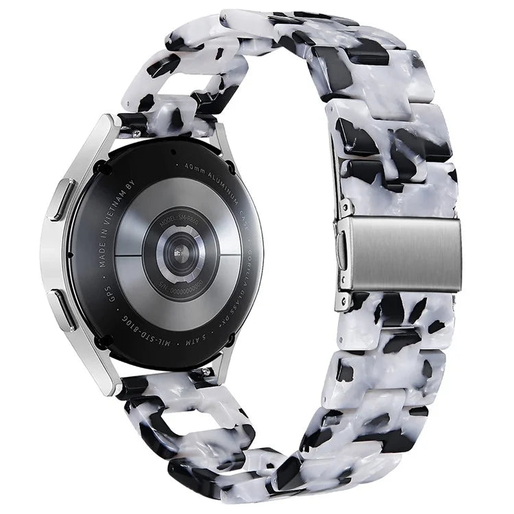 For Garmin Vivomove / Vivomove HR Watch Strap D-Shape Resin Bracelet Watchband+White