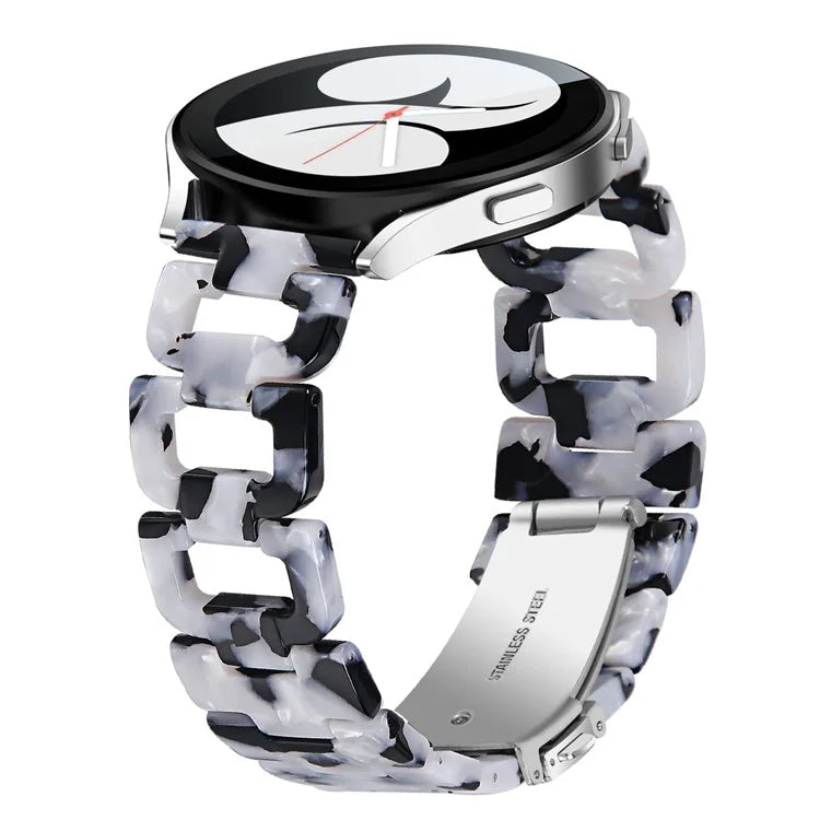 For Garmin Forerunner 245 / 245 Music Fashion D-Shape Resin Strap Bracelet Watchband+White