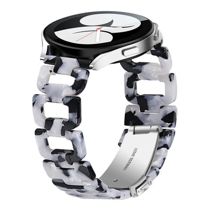 For Garmin Forerunner 245 / 245 Music Fashion D-Shape Resin Strap Bracelet Watchband+White