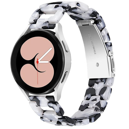 For Samsung Galaxy Watch 5 40mm / 44mm / Watch 5 Pro 45mm Smart Watch D-Shape Resin Bracelet Watchband+White