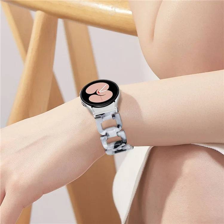 Resin Strap for Samsung Galaxy Watch6 40mm / 44mm / Watch6 Classic 43mm / 47mm D-Shape Bracelet Watchband