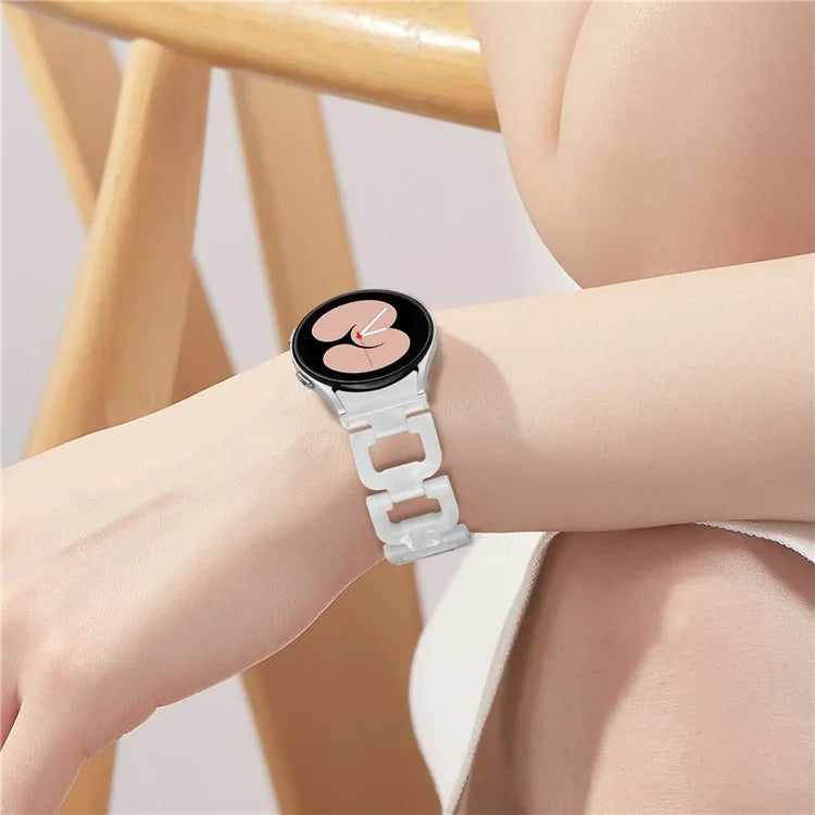 Resin Strap for Samsung Galaxy Watch6 40mm / 44mm / Watch6 Classic 43mm / 47mm D-Shape Bracelet Watchband