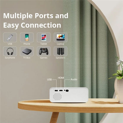L012AQ 4K Projector with WiFi 6 Bluetooth 5.2 Android 11 WIFI 6 720P 1+8G Smart Home Projector
