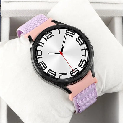 For Samsung Galaxy Watch6 / Watch6 Classic / Watch 5 / Watch4 Nylon Watch Strap G Hook Wristband