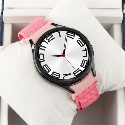 For Samsung Galaxy Watch6 / Watch6 Classic / Watch 5 / Watch4 Nylon Watch Strap G Hook Wristband