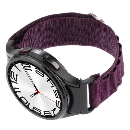 For Samsung Galaxy Watch6 / Watch6 Classic / Watch 5 / Watch4 Nylon Watch Strap G Hook Wristband