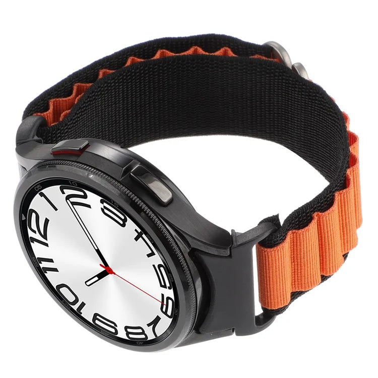 For Samsung Galaxy Watch6 / Watch6 Classic / Watch 5 / Watch4 Nylon Watch Strap G Hook Wristband+Black