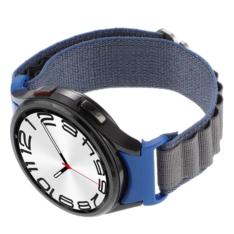 For Samsung Galaxy Watch6 / Watch6 Classic / Watch 5 / Watch4 Nylon Watch Strap G Hook Wristband+Blue