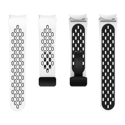 For Samsung Galaxy Watch6 40mm / Watch6 44mm / Watch6 Classic 43mm Silicone Watchband Black Buckle Strap