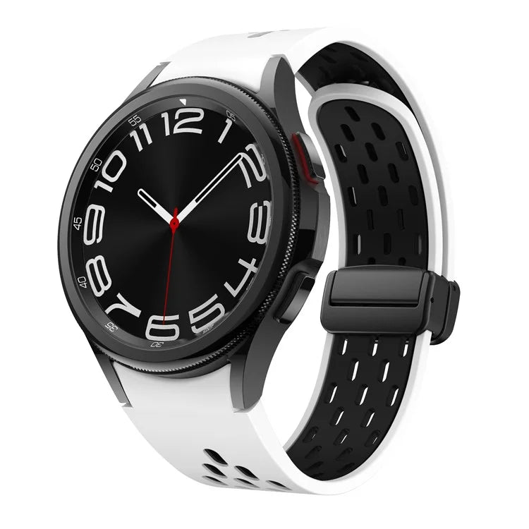 For Samsung Galaxy Watch6 40mm / Watch6 44mm / Watch6 Classic 43mm Silicone Watchband Black Buckle Strap