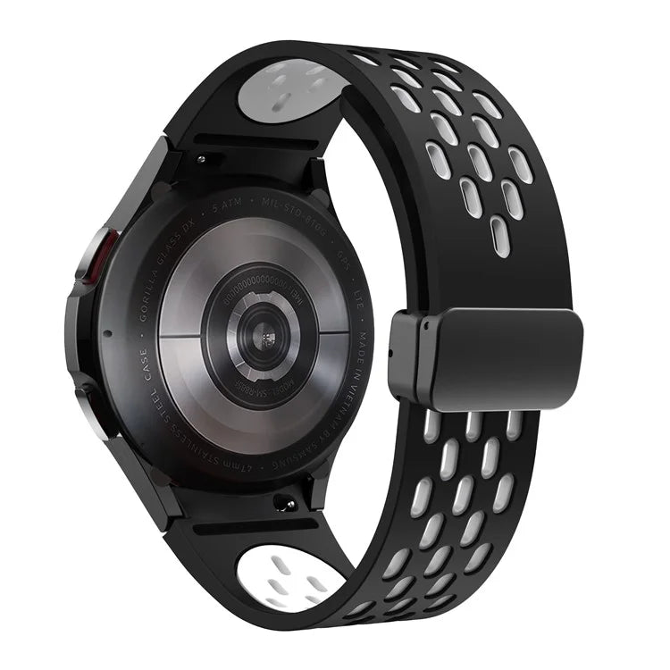 For Samsung Galaxy Watch6 40mm / Watch6 44mm / Watch6 Classic 43mm Silicone Watchband Black Buckle Strap