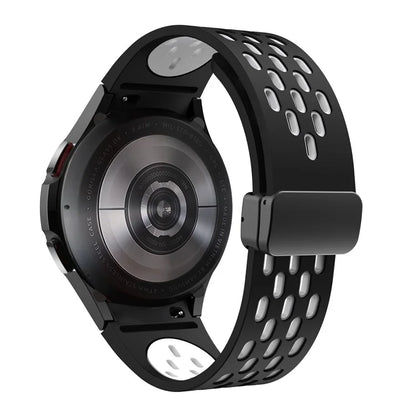 For Samsung Galaxy Watch6 40mm / Watch6 44mm / Watch6 Classic 43mm Silicone Watchband Black Buckle Strap