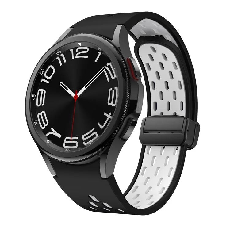 For Samsung Galaxy Watch6 40mm / Watch6 44mm / Watch6 Classic 43mm Silicone Watchband Black Buckle Strap