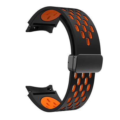 For Samsung Galaxy Watch6 40mm / Watch6 44mm / Watch6 Classic 43mm Silicone Watchband Black Buckle Strap