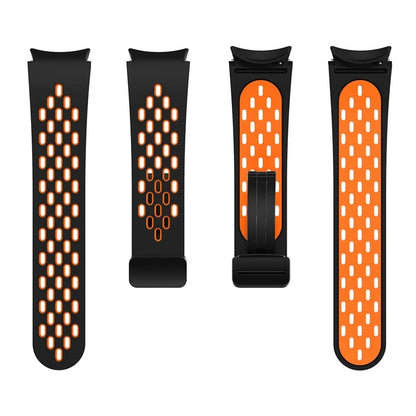 For Samsung Galaxy Watch6 40mm / Watch6 44mm / Watch6 Classic 43mm Silicone Watchband Black Buckle Strap