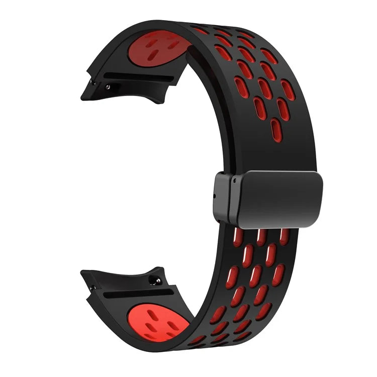 For Samsung Galaxy Watch6 40mm / Watch6 44mm / Watch6 Classic 43mm Silicone Watchband Black Buckle Strap