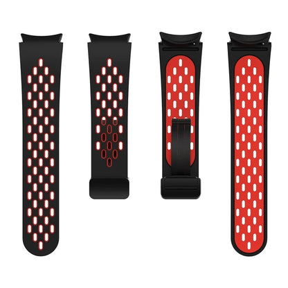 For Samsung Galaxy Watch6 40mm / Watch6 44mm / Watch6 Classic 43mm Silicone Watchband Black Buckle Strap