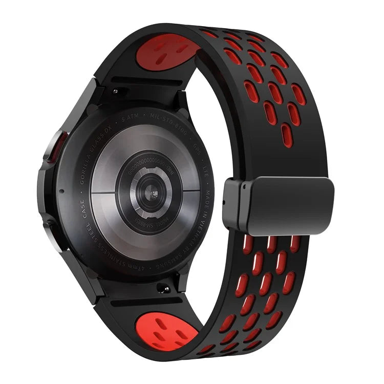 For Samsung Galaxy Watch6 40mm / Watch6 44mm / Watch6 Classic 43mm Silicone Watchband Black Buckle Strap