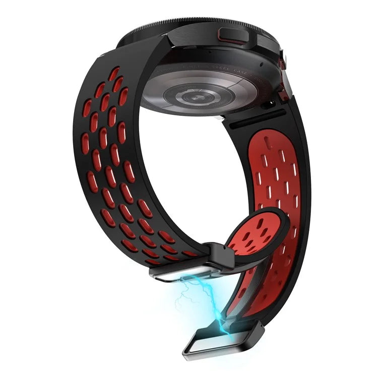 For Samsung Galaxy Watch6 40mm / Watch6 44mm / Watch6 Classic 43mm Silicone Watchband Black Buckle Strap