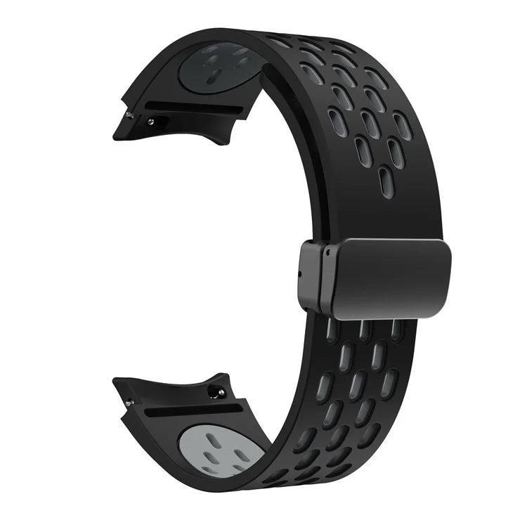 For Samsung Galaxy Watch6 40mm / Watch6 44mm / Watch6 Classic 43mm Silicone Watchband Black Buckle Strap