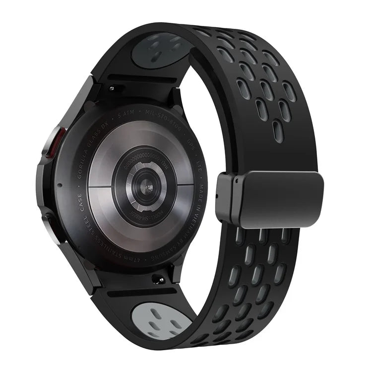 For Samsung Galaxy Watch6 40mm / Watch6 44mm / Watch6 Classic 43mm Silicone Watchband Black Buckle Strap