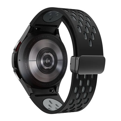 For Samsung Galaxy Watch6 40mm / Watch6 44mm / Watch6 Classic 43mm Silicone Watchband Black Buckle Strap