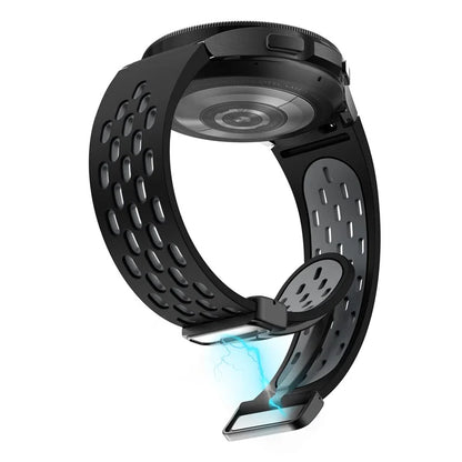 For Samsung Galaxy Watch6 40mm / Watch6 44mm / Watch6 Classic 43mm Silicone Watchband Black Buckle Strap