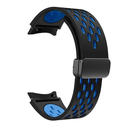 For Samsung Galaxy Watch6 40mm / Watch6 44mm / Watch6 Classic 43mm Silicone Watchband Black Buckle Strap
