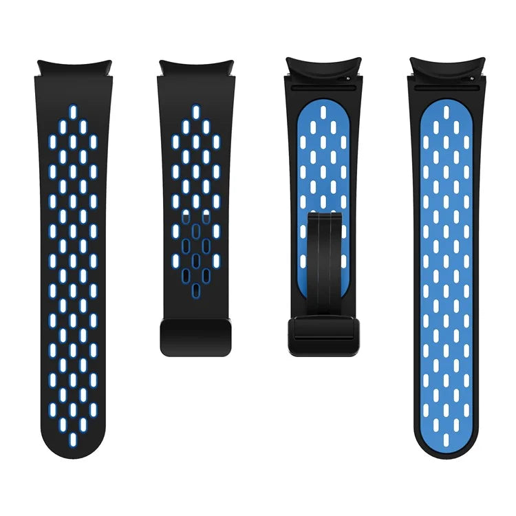 For Samsung Galaxy Watch6 40mm / Watch6 44mm / Watch6 Classic 43mm Silicone Watchband Black Buckle Strap