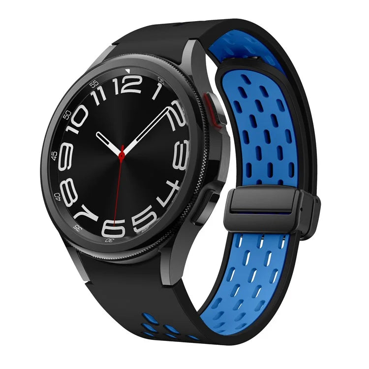 For Samsung Galaxy Watch6 40mm / Watch6 44mm / Watch6 Classic 43mm Silicone Watchband Black Buckle Strap