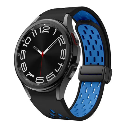 For Samsung Galaxy Watch6 40mm / Watch6 44mm / Watch6 Classic 43mm Silicone Watchband Black Buckle Strap