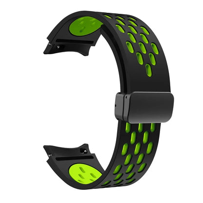 For Samsung Galaxy Watch6 40mm / Watch6 44mm / Watch6 Classic 43mm Silicone Watchband Black Buckle Strap