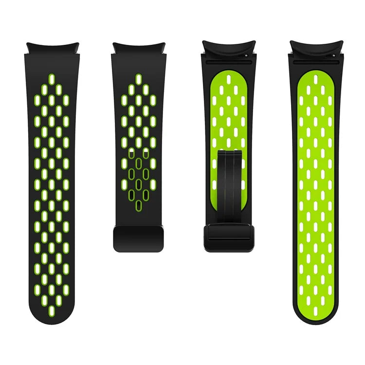 For Samsung Galaxy Watch6 40mm / Watch6 44mm / Watch6 Classic 43mm Silicone Watchband Black Buckle Strap