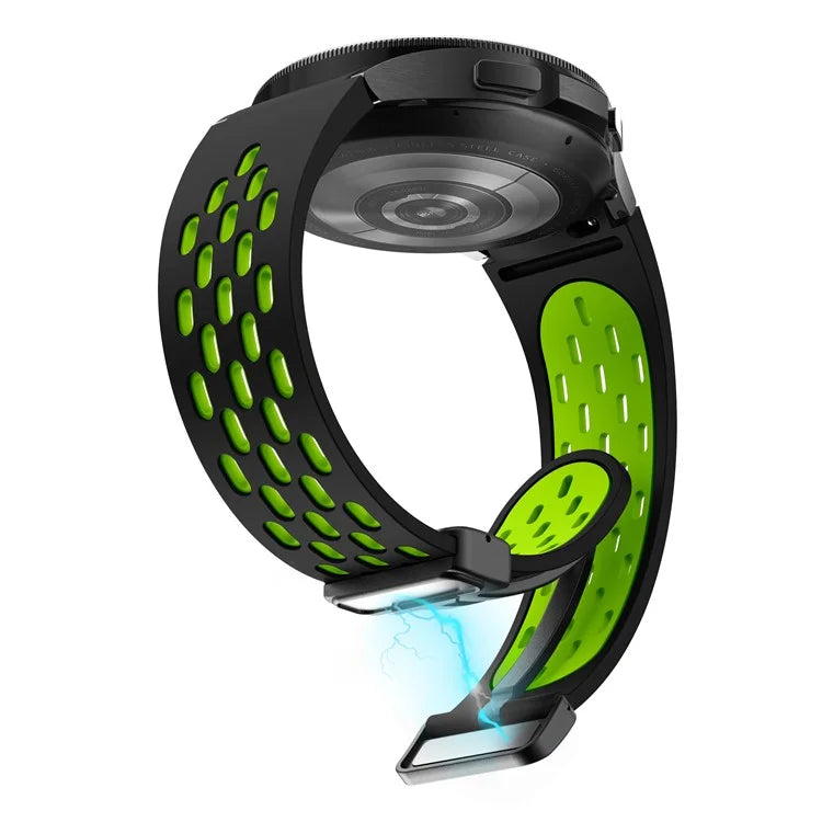 For Samsung Galaxy Watch6 40mm / Watch6 44mm / Watch6 Classic 43mm Silicone Watchband Black Buckle Strap