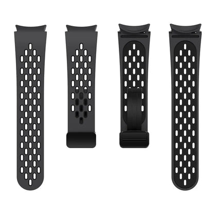 For Samsung Galaxy Watch6 40mm / Watch6 44mm / Watch6 Classic 43mm Silicone Watchband Black Buckle Strap